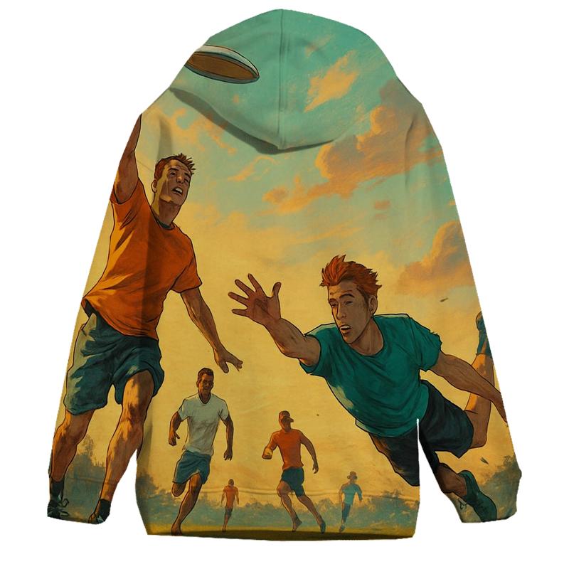 Ultimate Frisbee Sunset Game printed hoodies