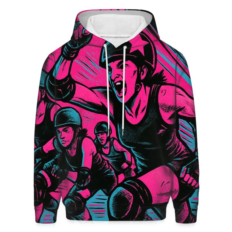 Roller Derby Neon Riot embroidered hoodies
