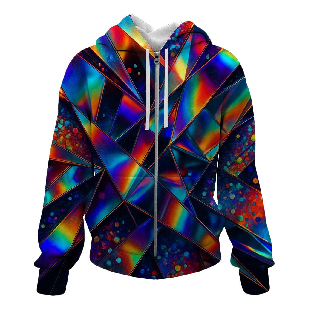 Kaleido Disco Fracture embroidered hoodies