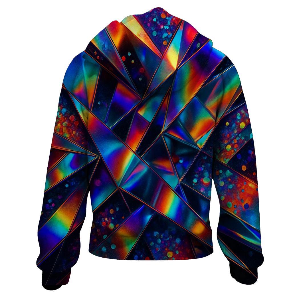 Kaleido Disco Fracture embroidered hoodies