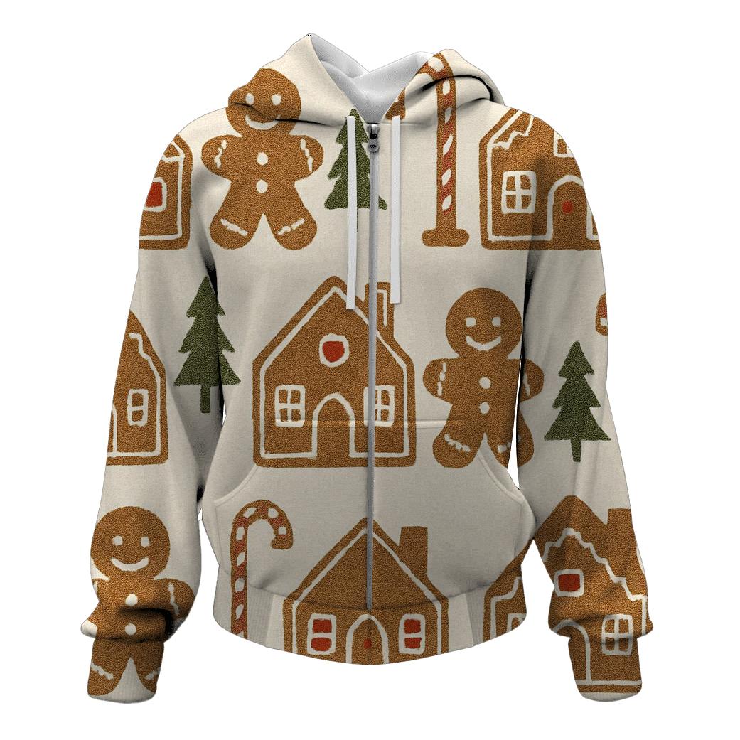 Gingerbread Village Parade Design embroidered hoodies