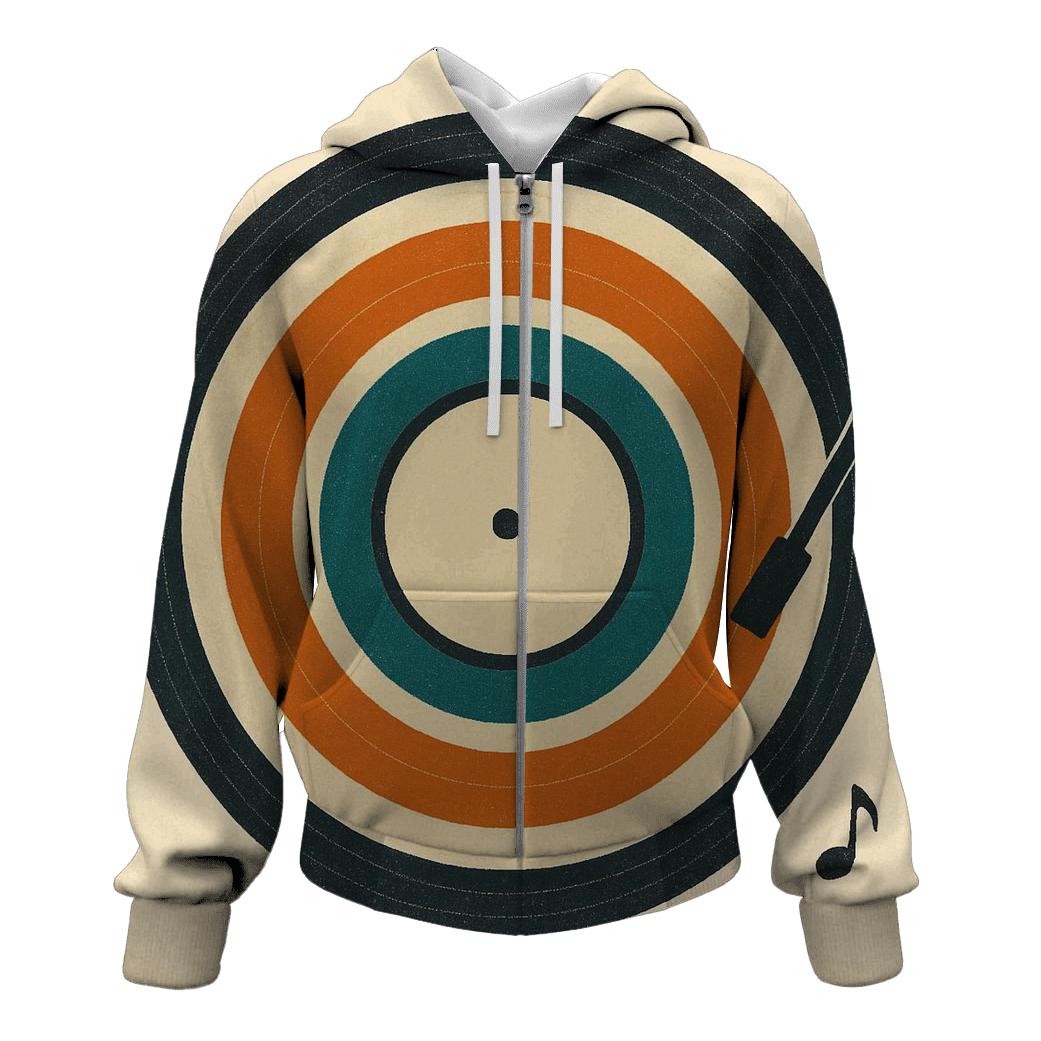 Vinyl Record Radiance printed hoodies