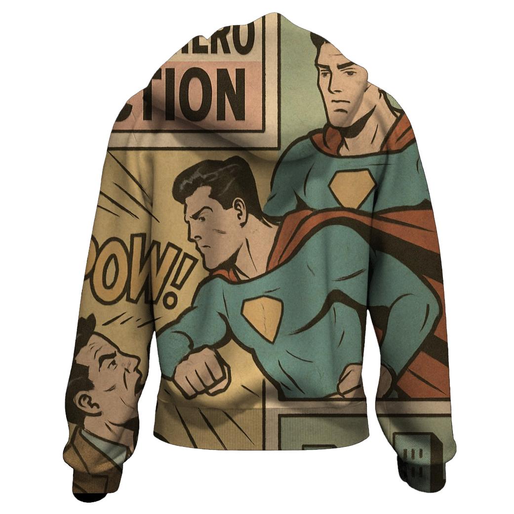 Faded Comic Strip Poster zip-up hoodies
