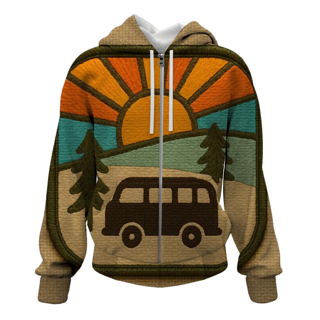 Sunburst Camper Patch embroidered hoodies