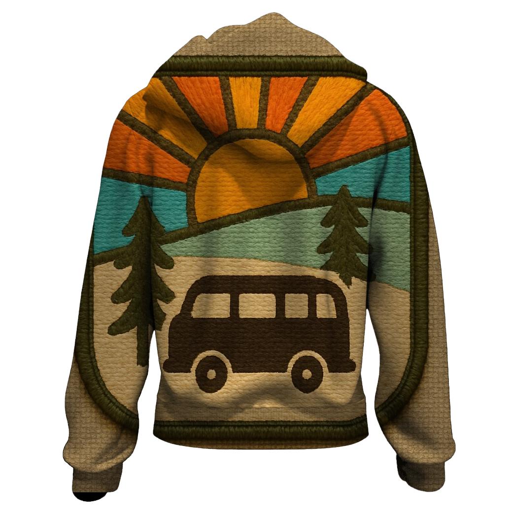 Sunburst Camper Patch embroidered hoodies