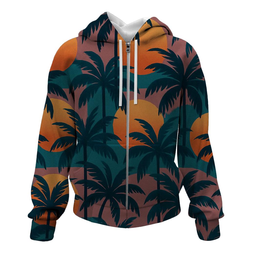 Synthwave Palm Mosaic heavyweight hoodies