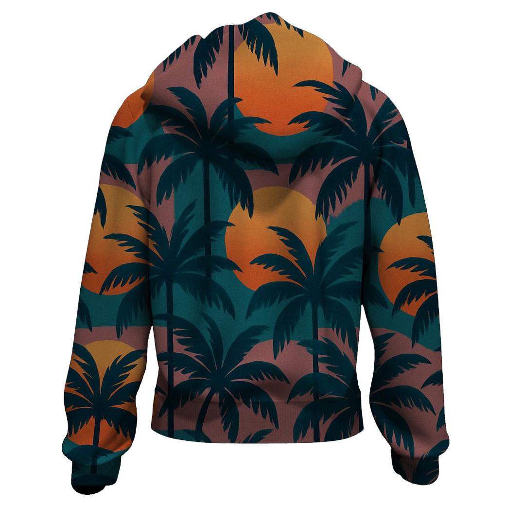 Synthwave Palm Mosaic heavyweight hoodies