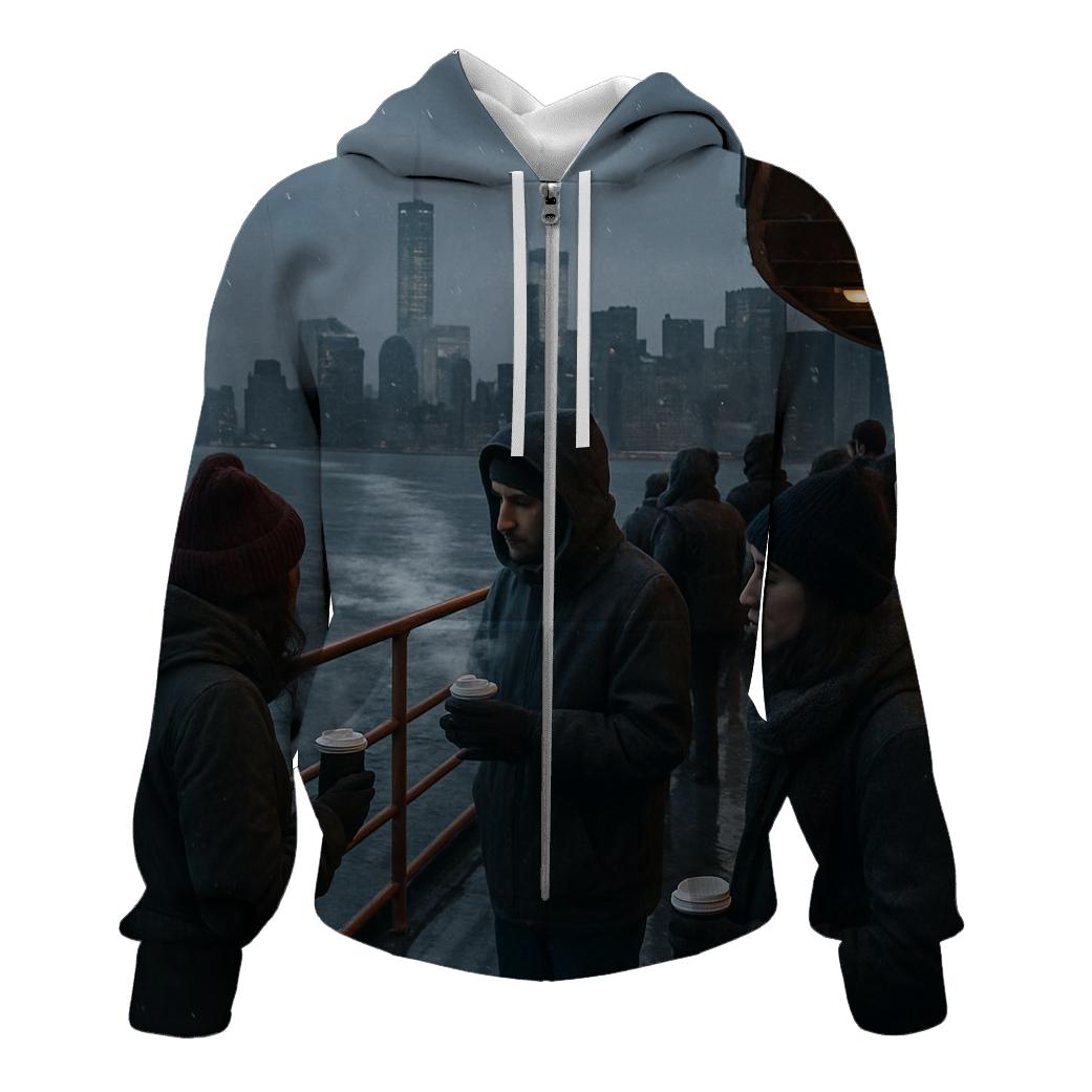 Winter Evening Ferry Crossing To Staten Island hoodies fashion