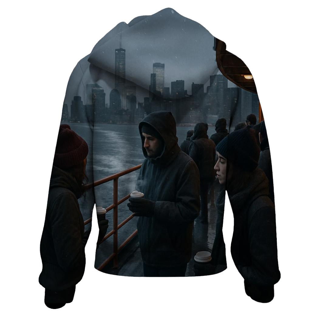 Winter Evening Ferry Crossing To Staten Island hoodies fashion