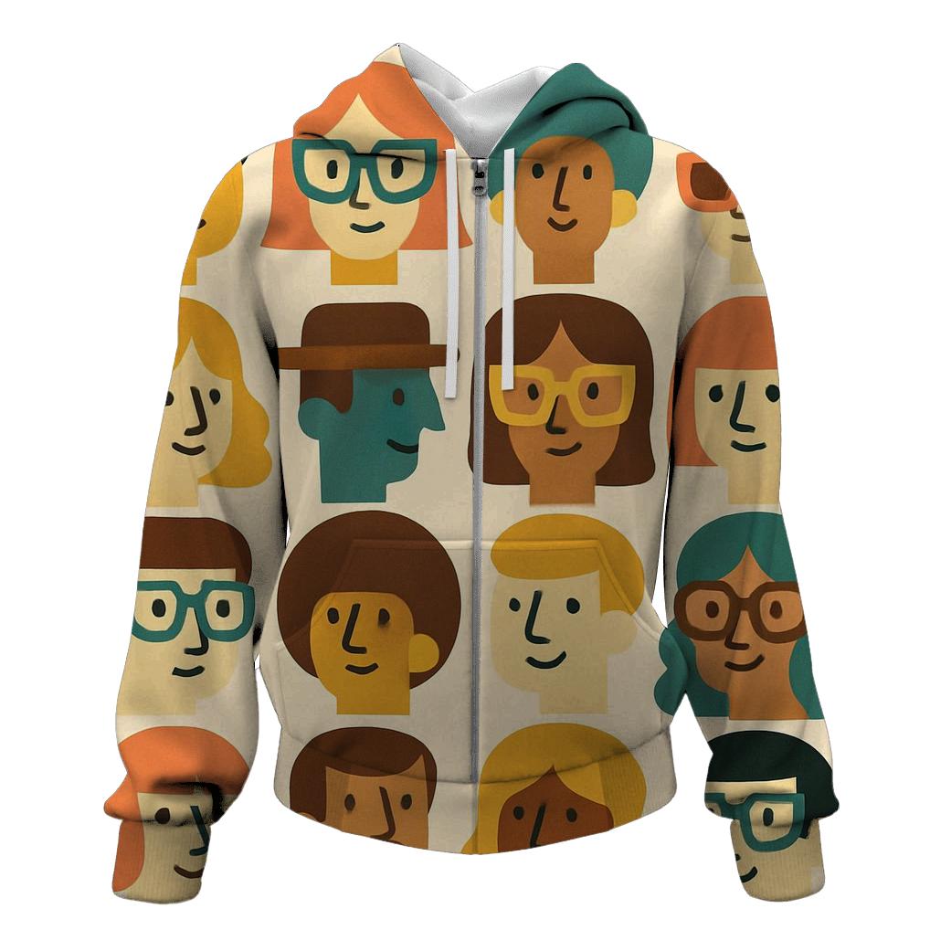 Funky Geometric Faces custom hoodies
