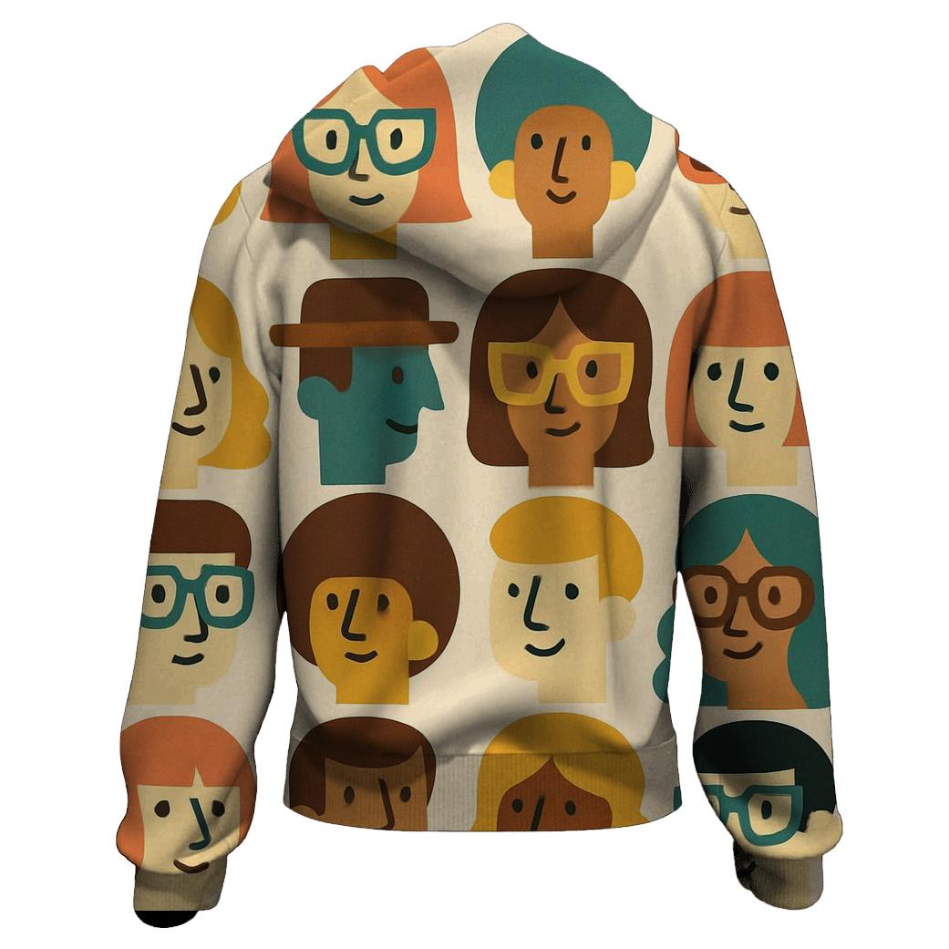 Funky Geometric Faces custom hoodies