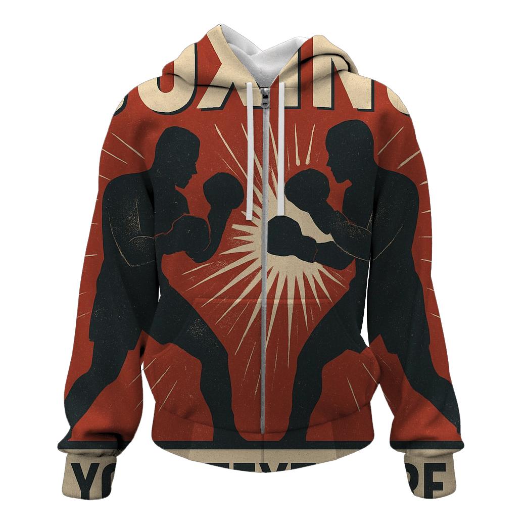 Retro Boxing Poster printed hoodies