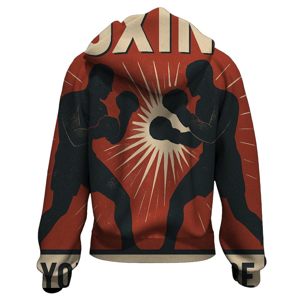 Retro Boxing Poster printed hoodies