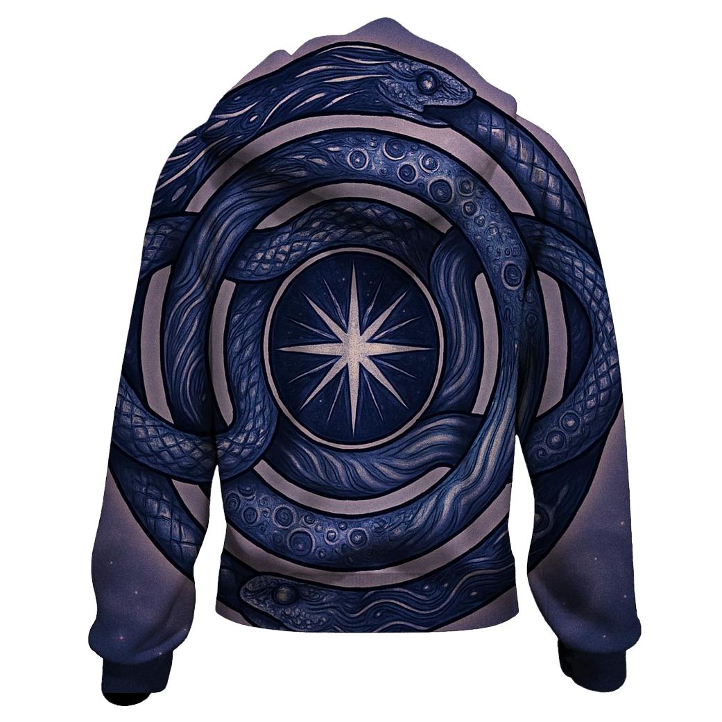 Stellar Ouroboros Tattoo Mandala printed hoodies