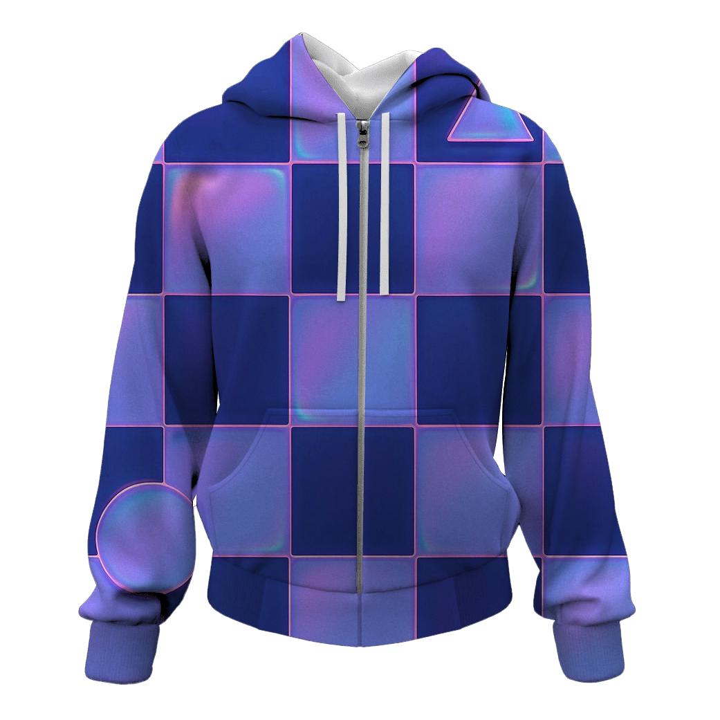 Hologram Checkerboard lightweight hoodies