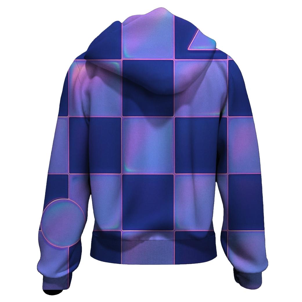 Hologram Checkerboard lightweight hoodies