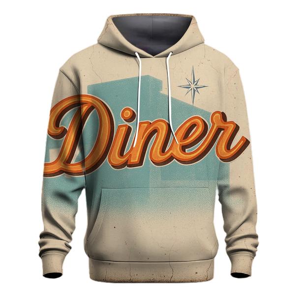 Distressed Diner Neon Sign hoodie designs
