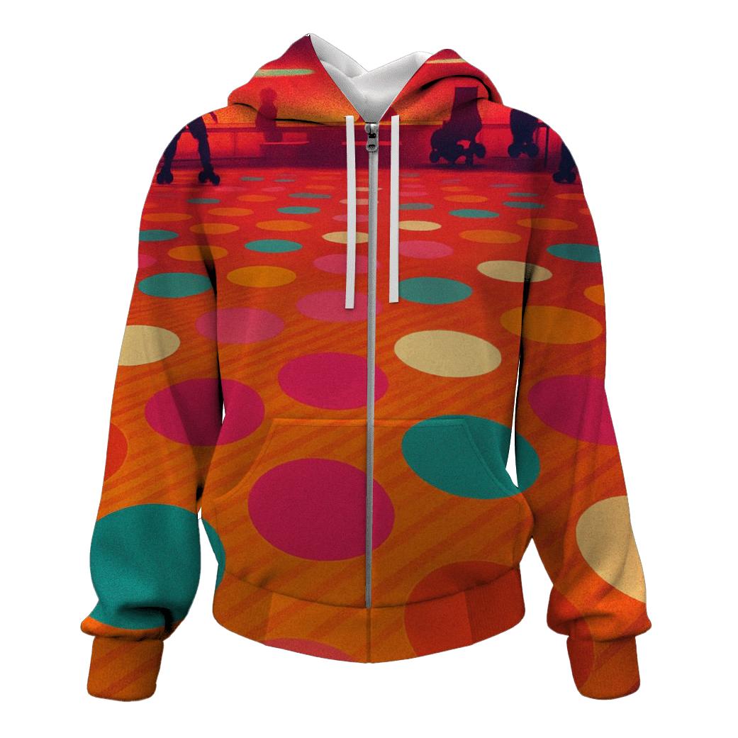 Orange Roller Rink embroidered hoodies