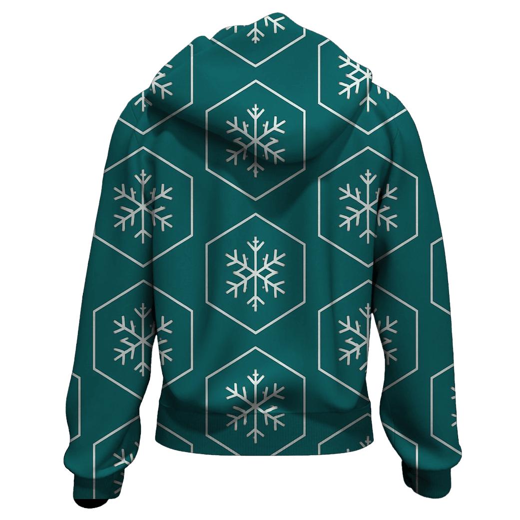 Snowflake Grid embroidered hoodies