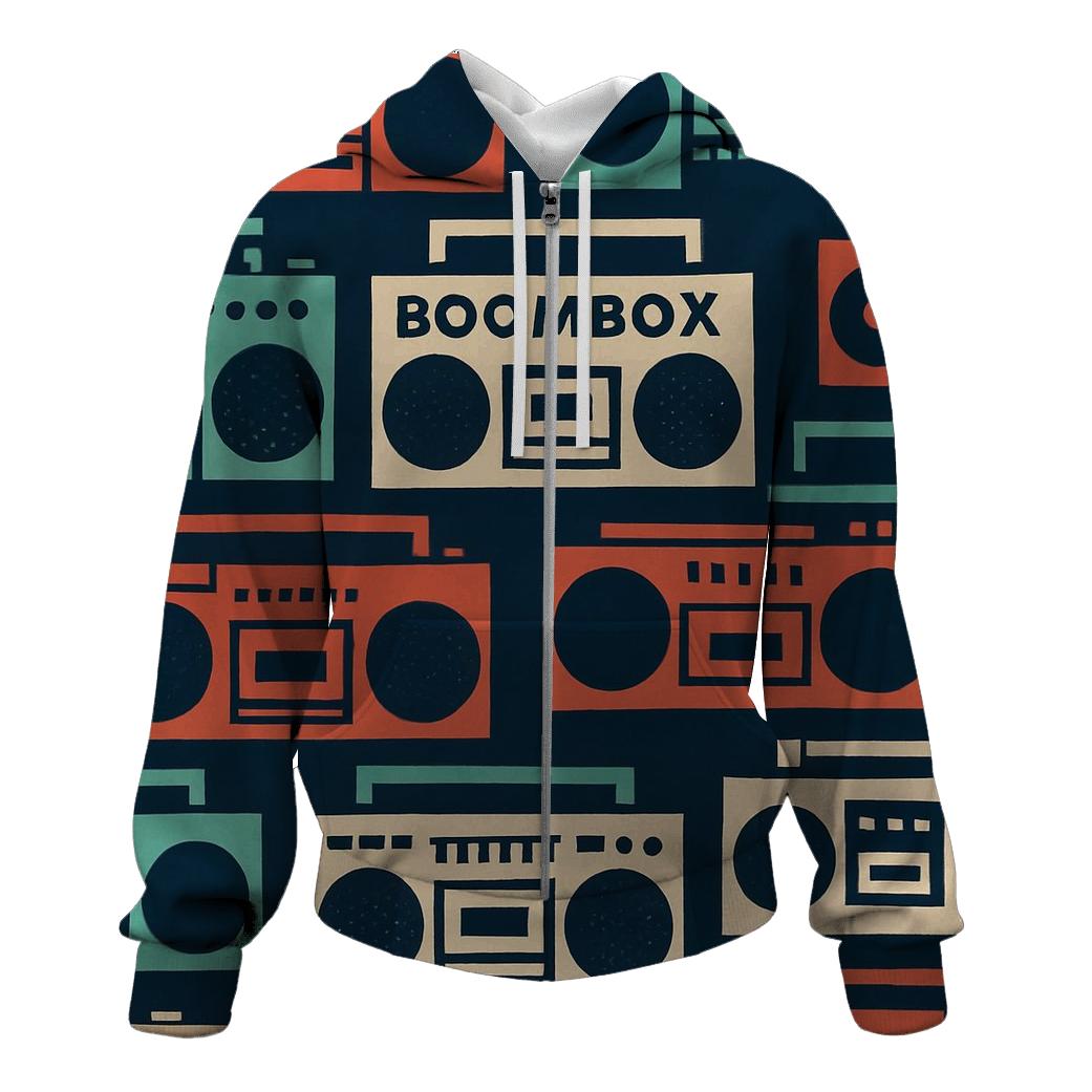 Boom Box Block Print graphic hoodies