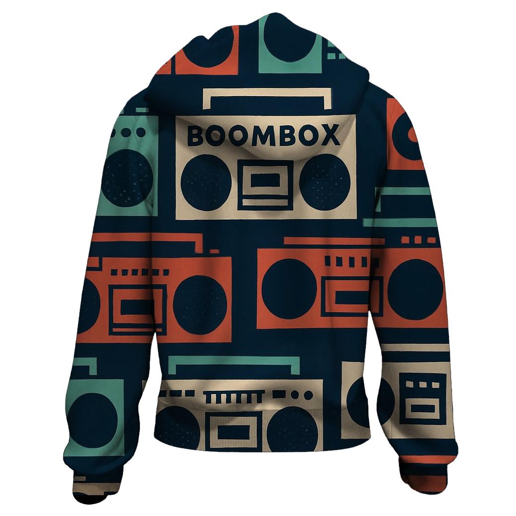 Boom Box Block Print graphic hoodies