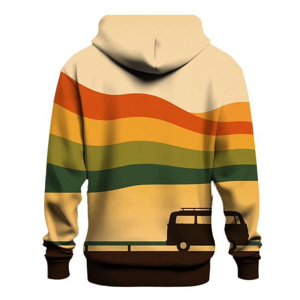Sunset Wave Stripes embroidered hoodies