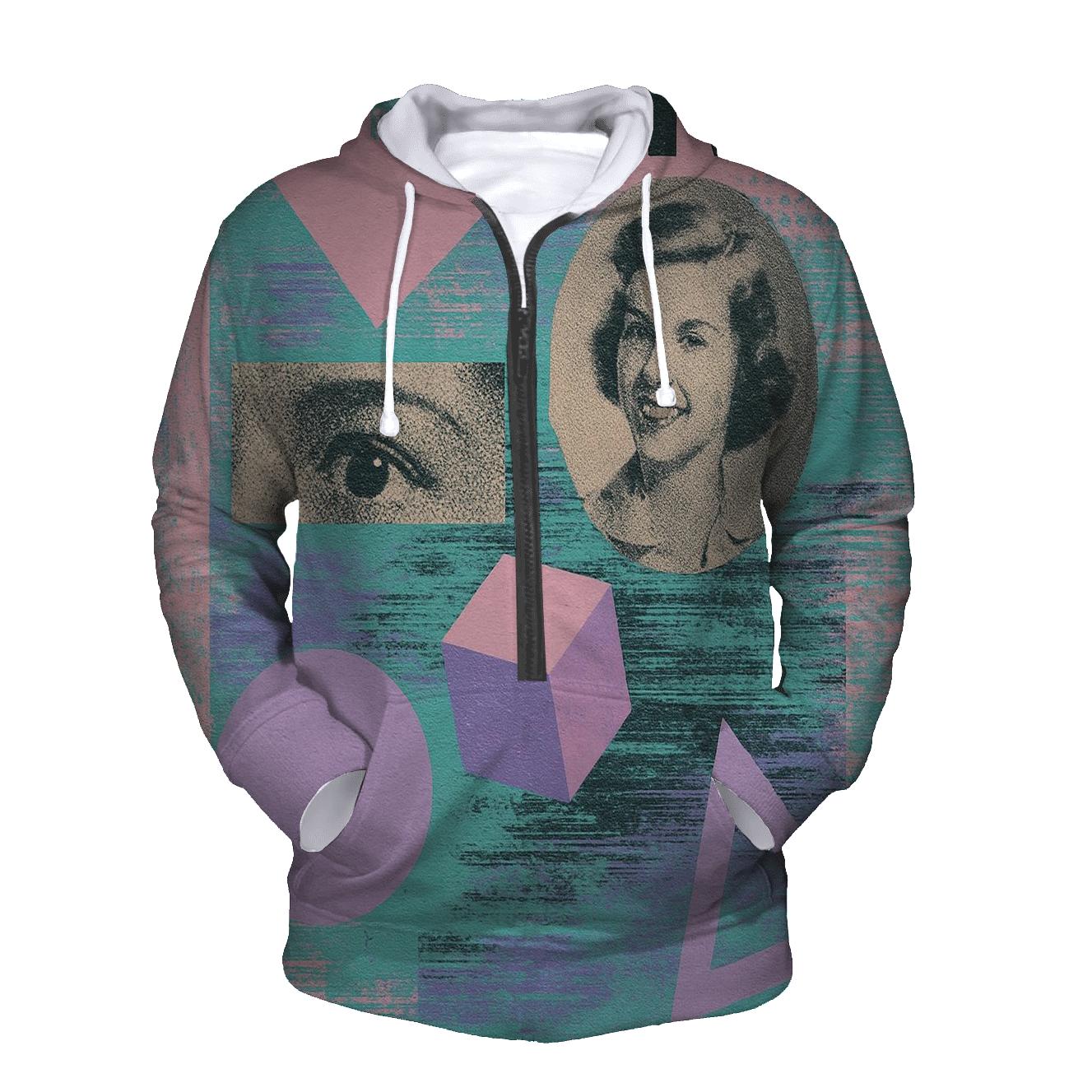 Abstract Vaporwave Collage graphic hoodies