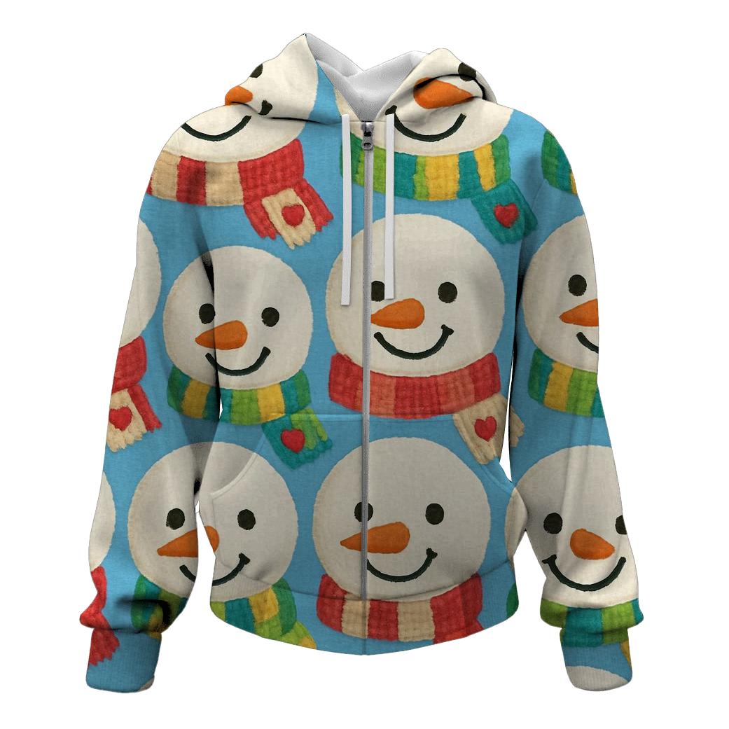 Snowman Scarf Grid Design hoodie designs