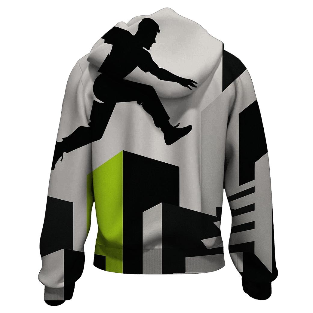 Parkour Urban Geometry zip-up hoodies