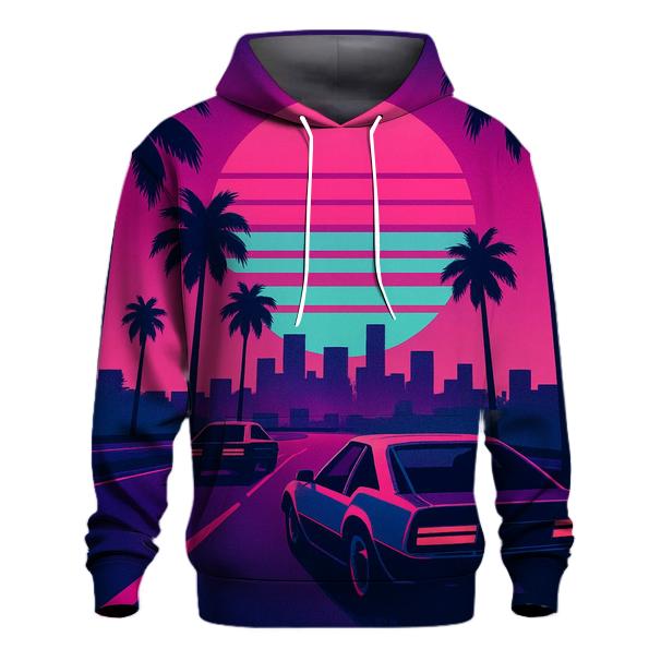 Neon Sunset Boulevard designer hoodies