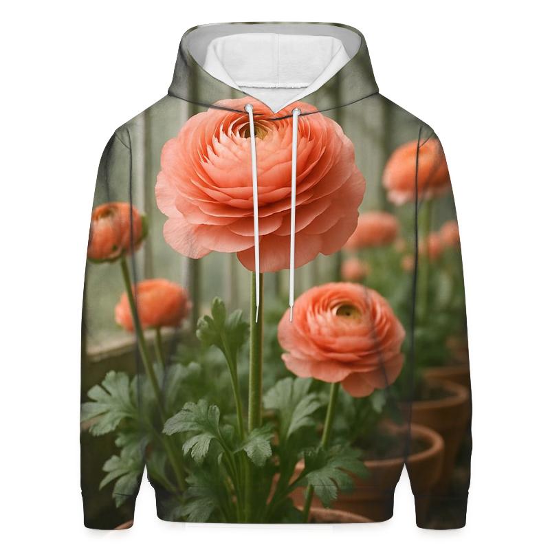 Greenhouse Ranunculus Study zip-up hoodies