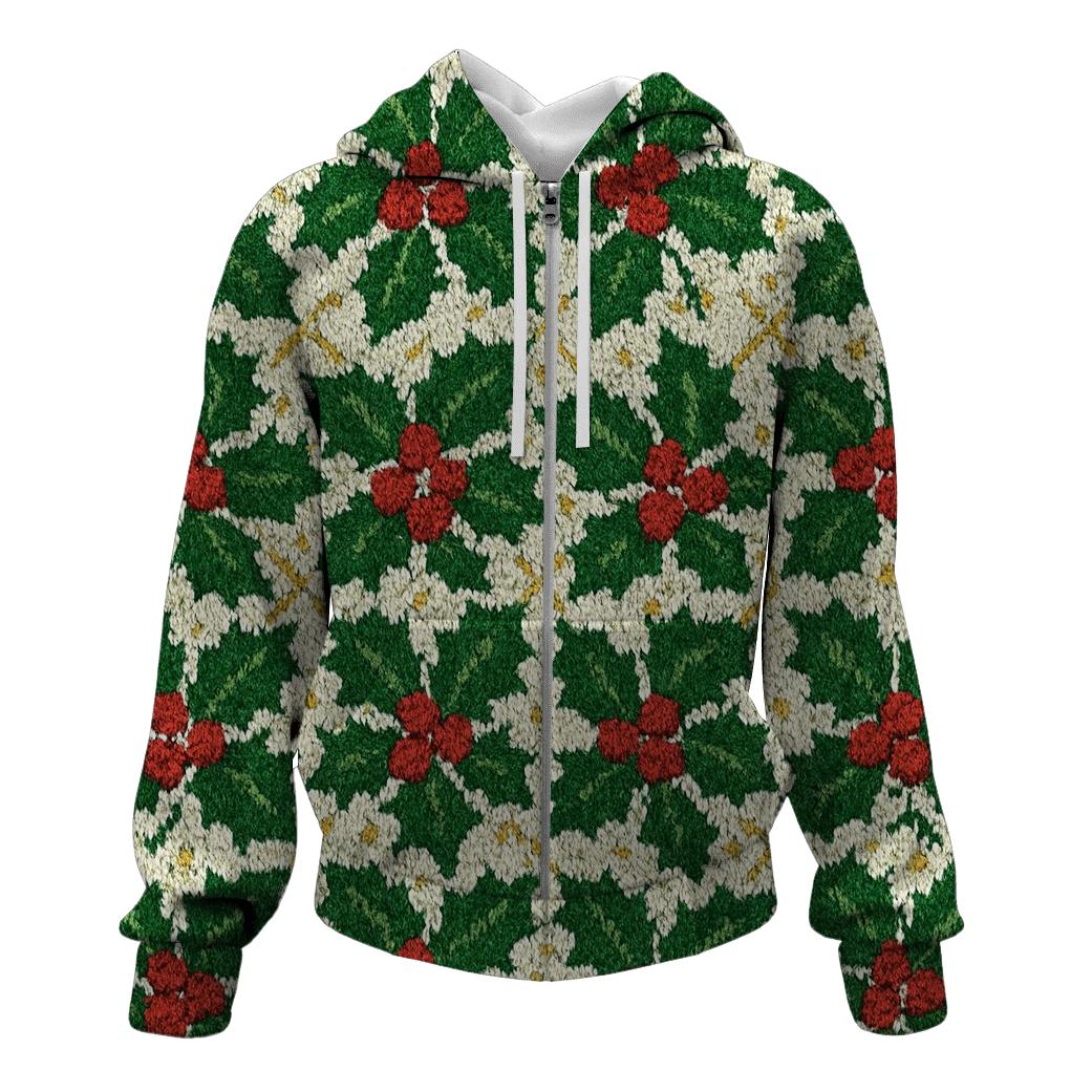 Holly Berry Dot Matrix Design premium hoodies
