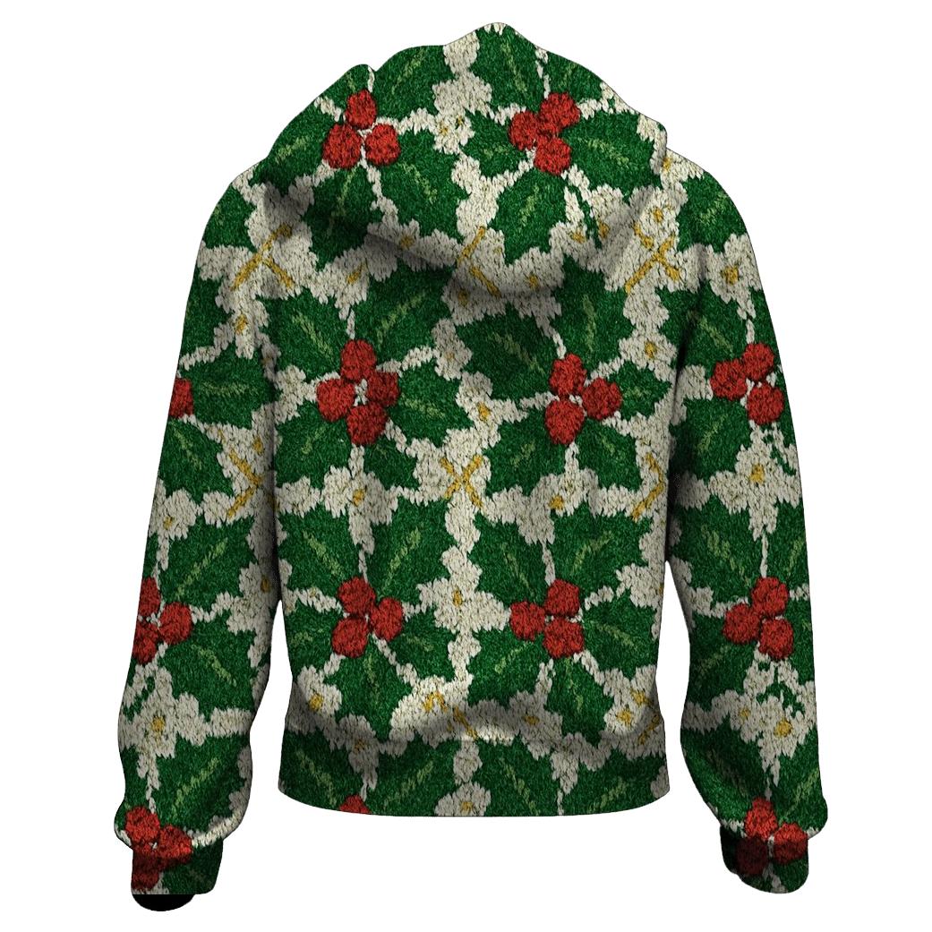 Holly Berry Dot Matrix Design premium hoodies