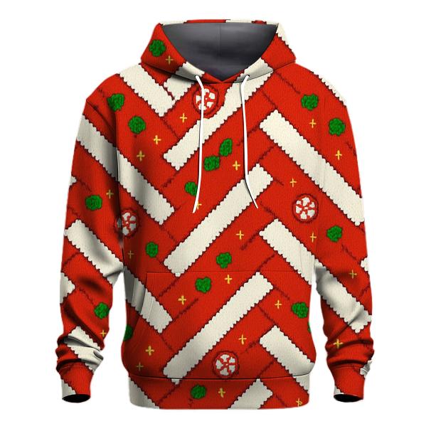Candy Cane Herringbone Design zip-up hoodies