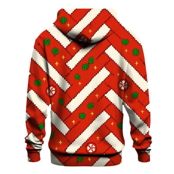 Candy Cane Herringbone Design zip-up hoodies
