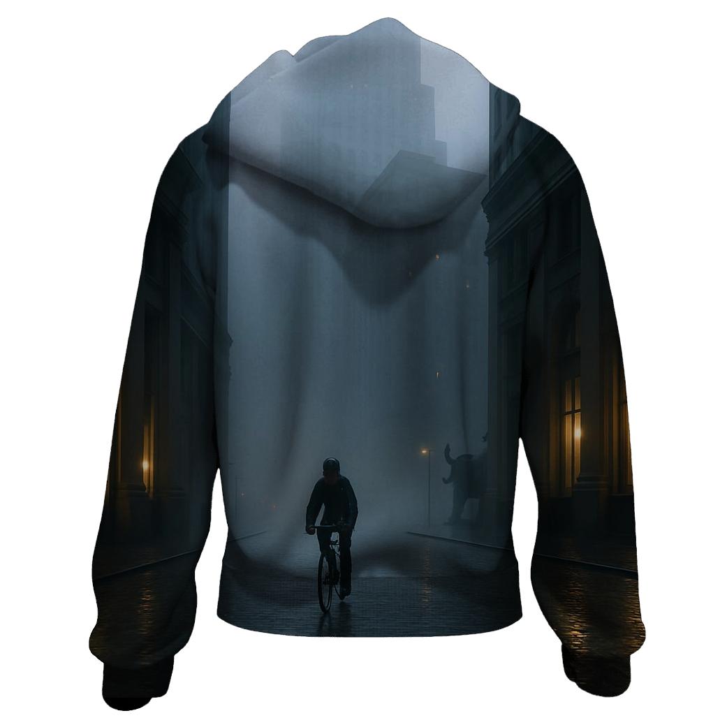 Fogbound Dawn Over The Financial District pullover hoodies