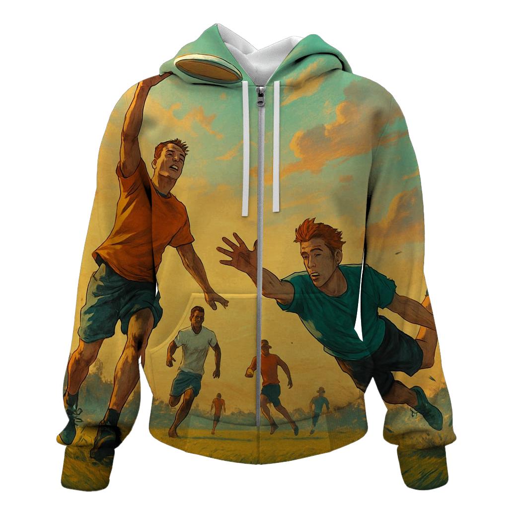 Ultimate Frisbee Sunset Game custom hoodies