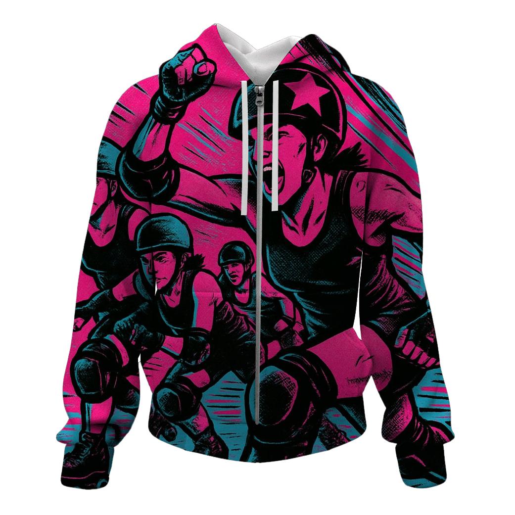 Roller Derby Neon Riot lightweight hoodies