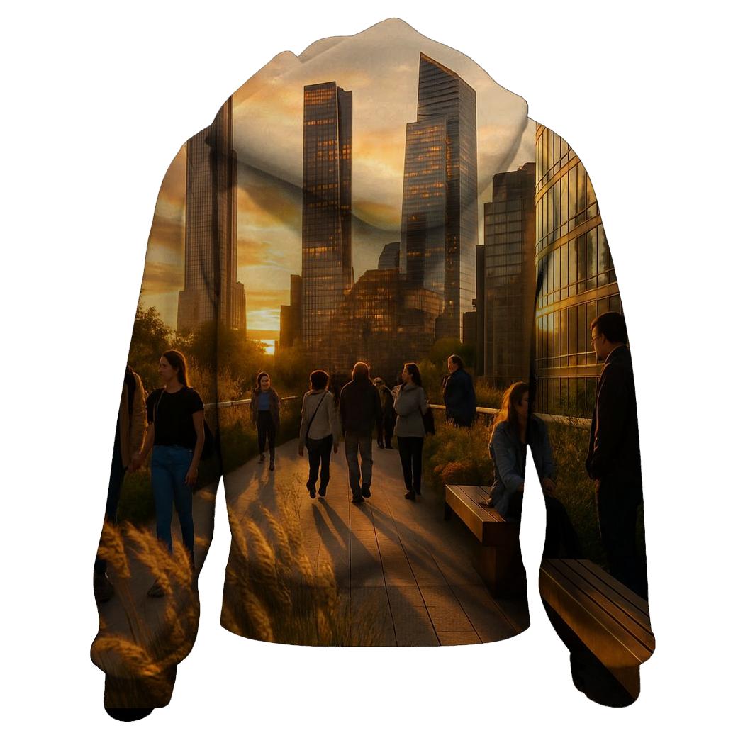 High Line Sunset With Sculptural Skyscrapers printed hoodies