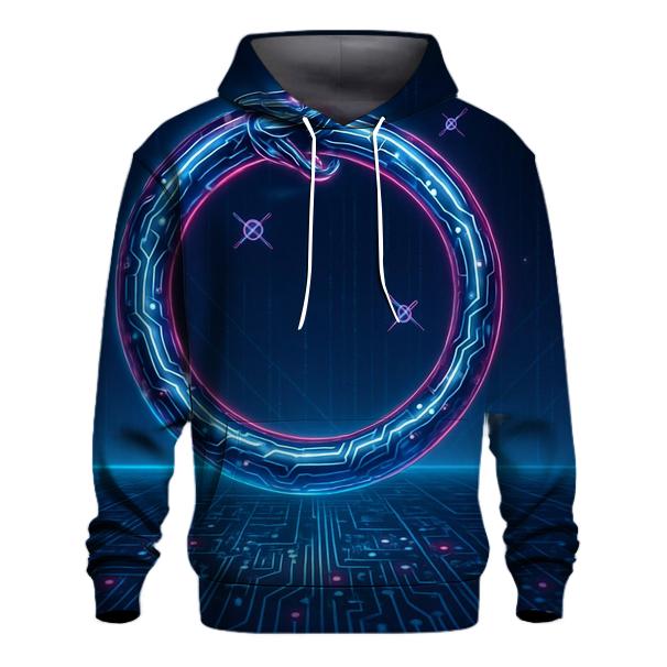 Chromatic Neon Ouroboros Circuit designer hoodies