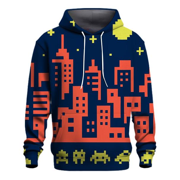 Arcade Pixel Skyline hoodie designs