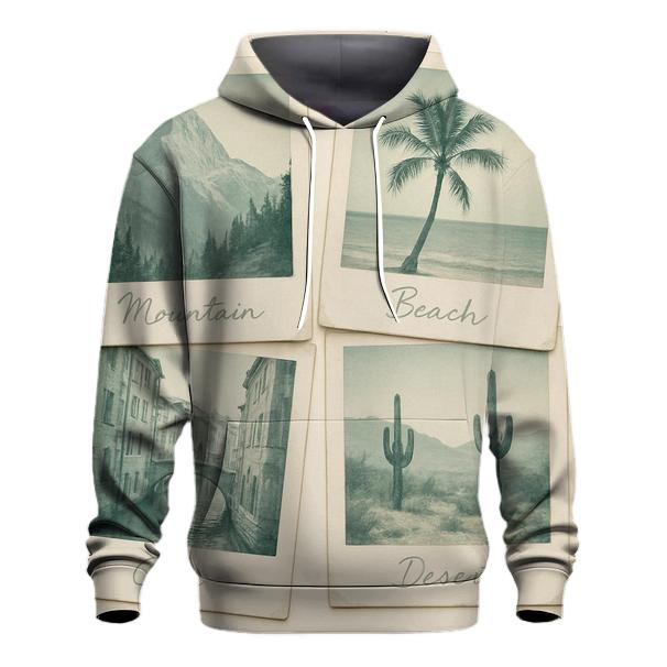 Polaroid Travel Memory Collage heavyweight hoodies