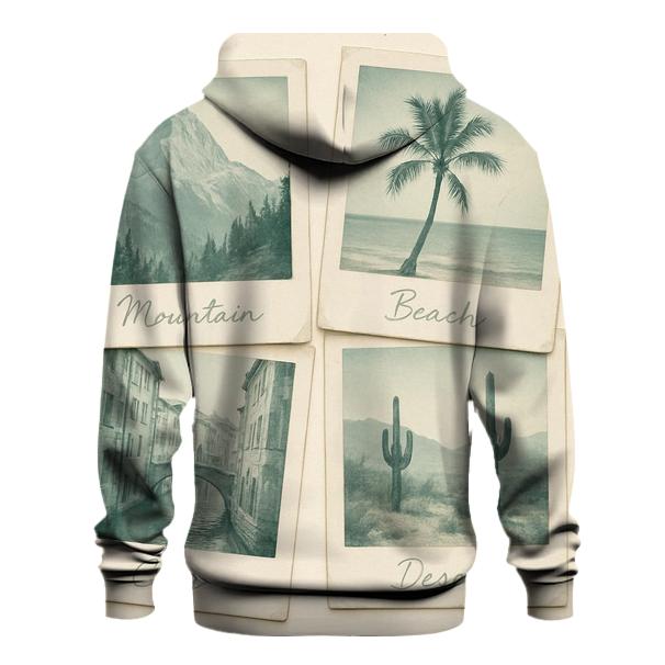 Polaroid Travel Memory Collage heavyweight hoodies