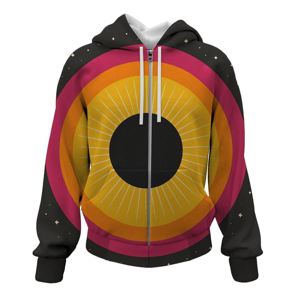 Eclipse Corona Rings embroidered hoodies