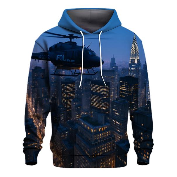 Twilight Helicopter Over Midtown hoodie designs