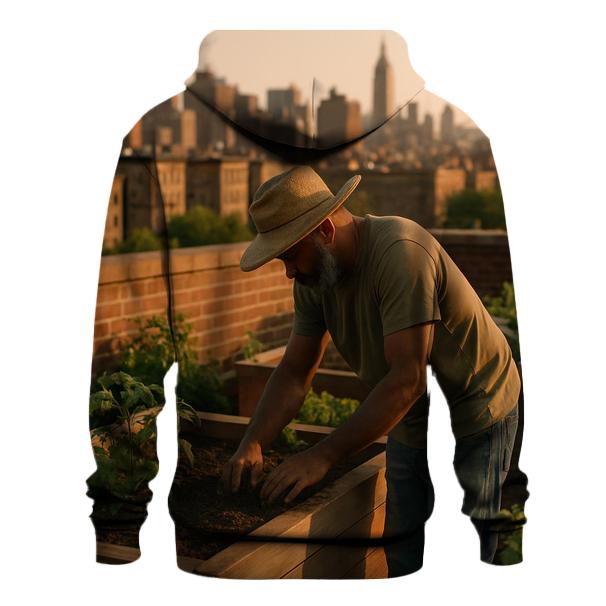 Harlem Rooftop Garden At Golden Hour hoodie designs