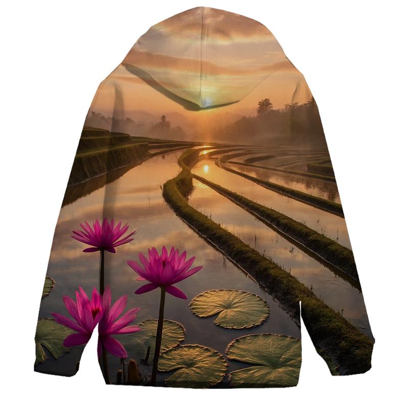 Rice Terraces Lotus Edge Sunrise pullover hoodies
