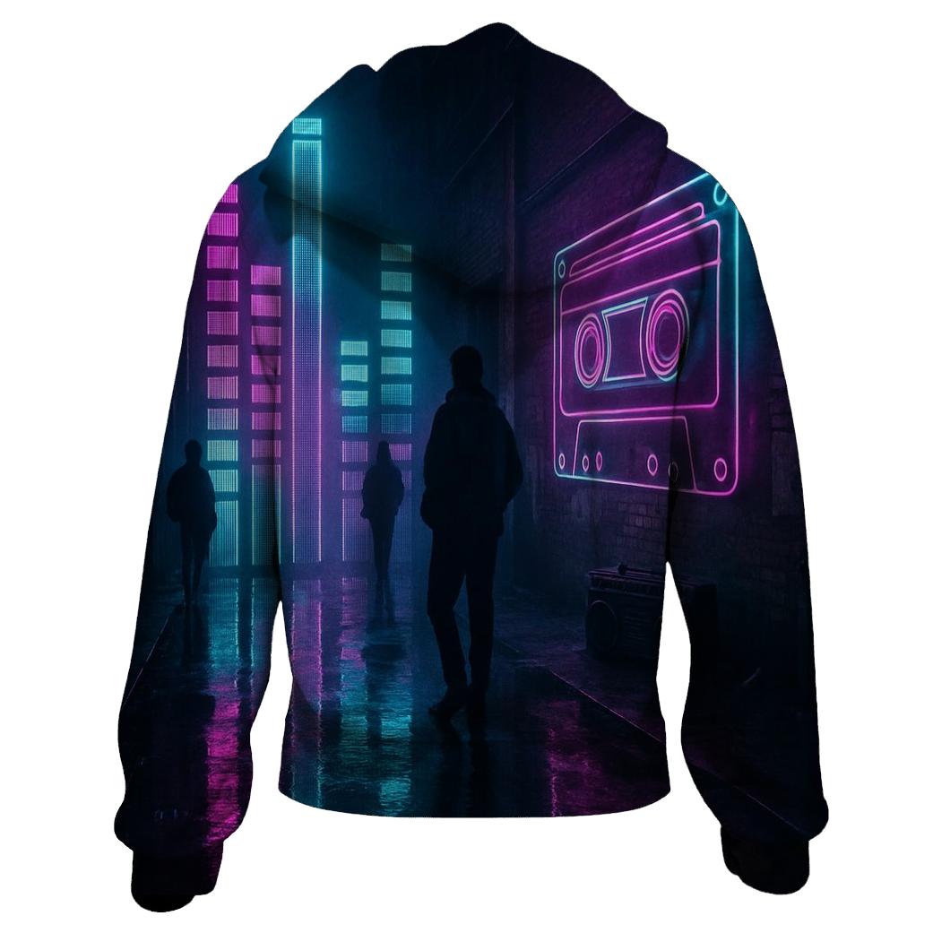 Neon Equalizer Alley zip-up hoodies