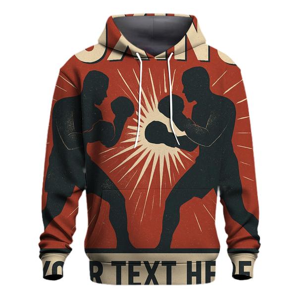 Retro Boxing Poster premium hoodies