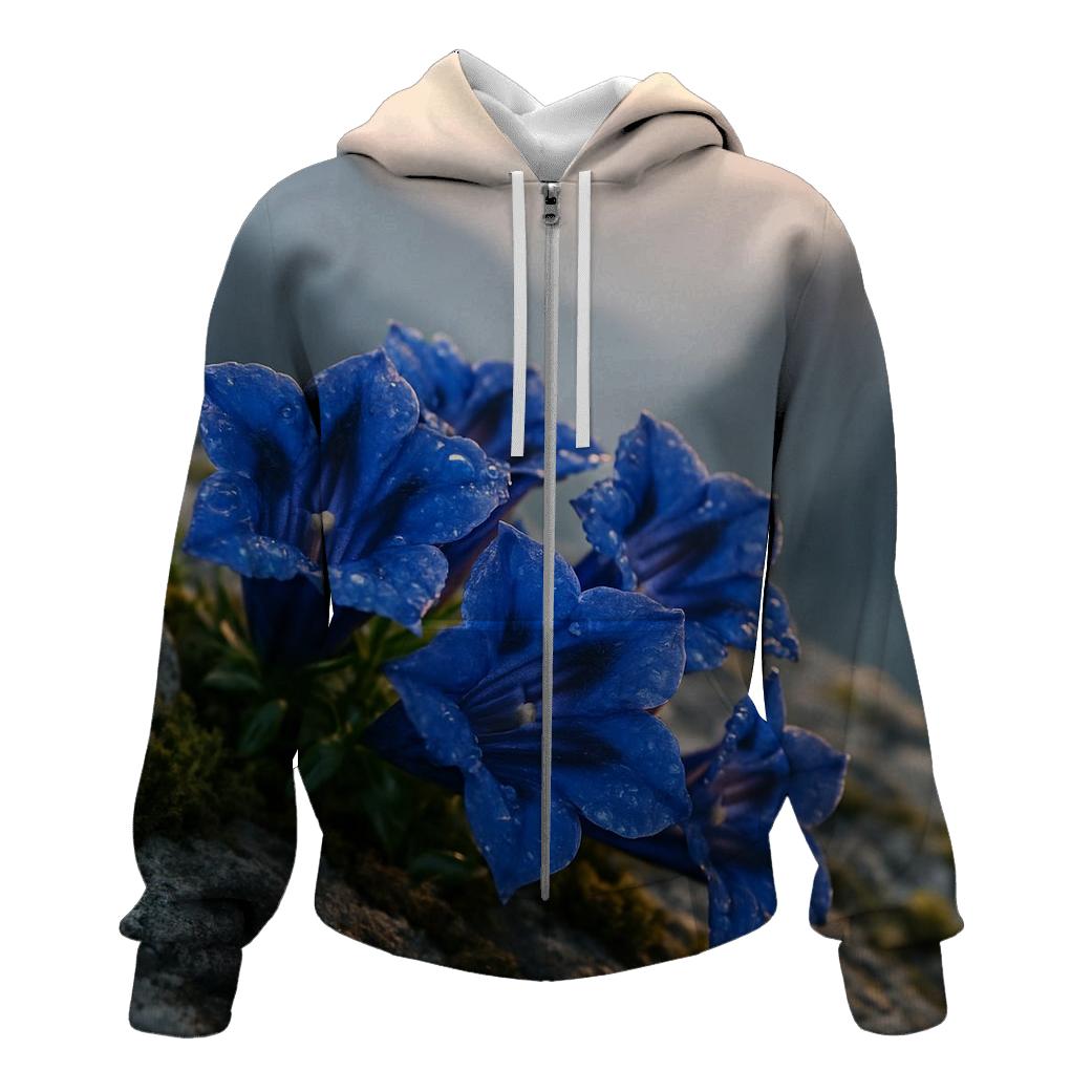 Dawn Dew On Alpine Gentians hoodie trends